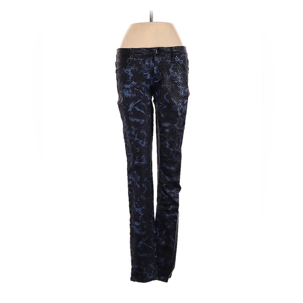 Blank NYC size 26 black and blue snakeskin skinny jeans